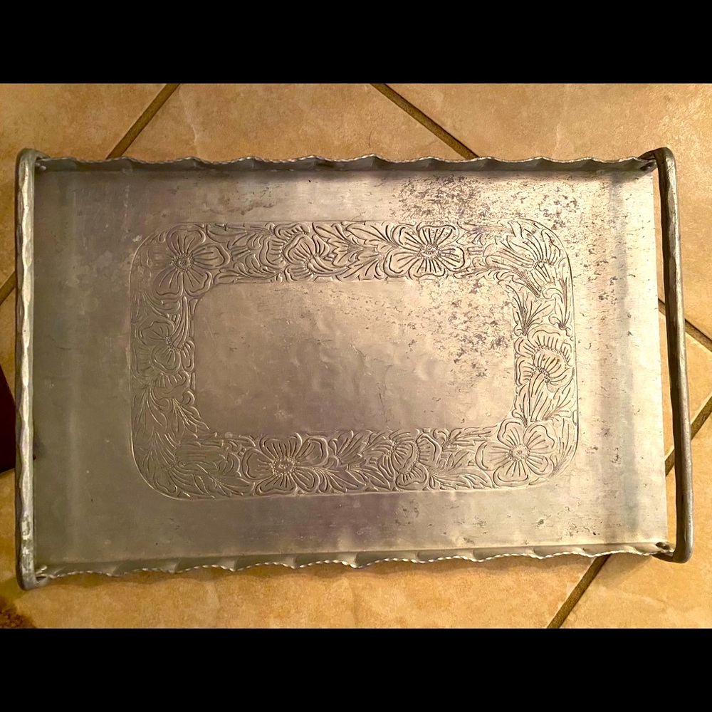 Vintage forged aluminum tray by EMPC.